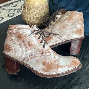 Bed Stu White Nectar Luxe Tan Distressed Leather Vintage Ankle Booties 9
